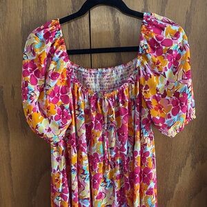 SHEIN Floral Maxi Dress - Pink and Yellow